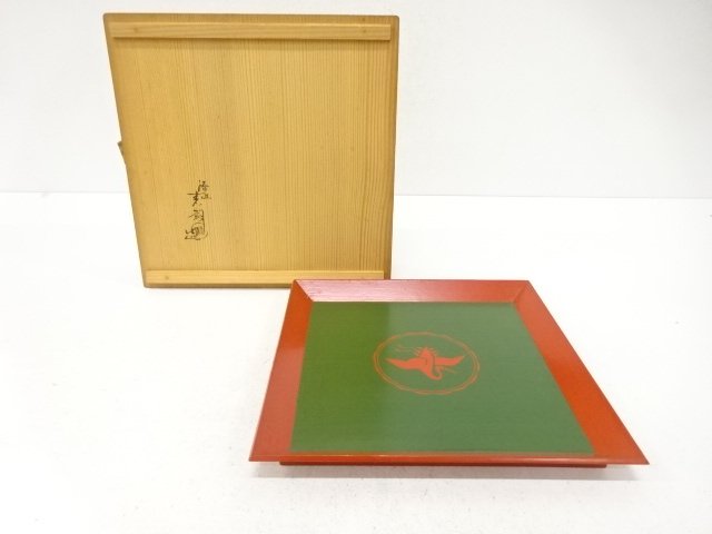 鈴木表朔造　漆塗り　菓子器
